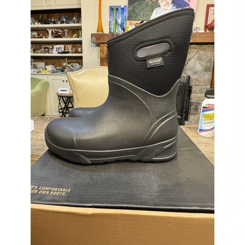 BOGS WORK SERIES Bozeman Mid Soft Toe Insulated Waterproof Boots Black Size 8